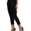 Ermanno Scervino Black High Waist Capri Cropped Pants