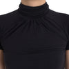 Costume National Black Turtleneck Viscose Short Sleeve Top