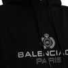 Balenciaga Black Cotton Logo Hooded Pullover Sweatshirt Sweater