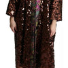 Dolce & Gabbana Multicolor Sequined Long Coat Jaquard Jacket