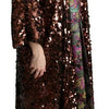 Dolce & Gabbana Multicolor Sequined Long Coat Jaquard Jacket