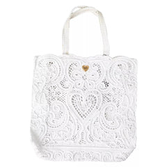 White Cordonetto Lace Beatrice Tote Bag