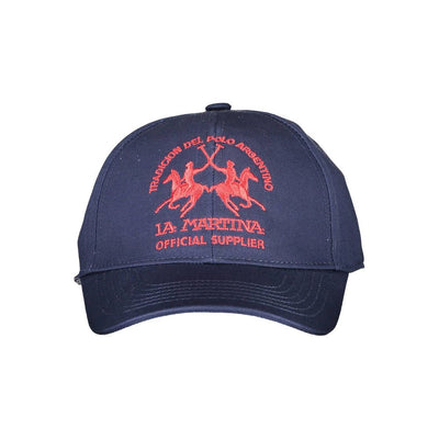 La Martina Blue Cotton Men Cap