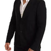 Dolce & Gabbana Black Wool Slim Fit Coat Jacket Blazer