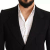 Dolce & Gabbana Black Wool Slim Fit Coat Jacket Blazer