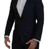 Dolce & Gabbana Blue Wool Single Breasted Coat Men Blazer