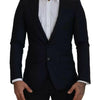 Dolce & Gabbana Blue Wool Single Breasted Coat Men Blazer