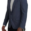 Dolce & Gabbana Blue Wool Stretch Slim Fit Jacket Blazer