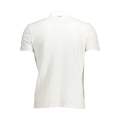 White Cotton Men Polo Shirt