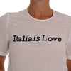 Dolce & Gabbana Silk Sequined 'Italia Is Love' White Blouse