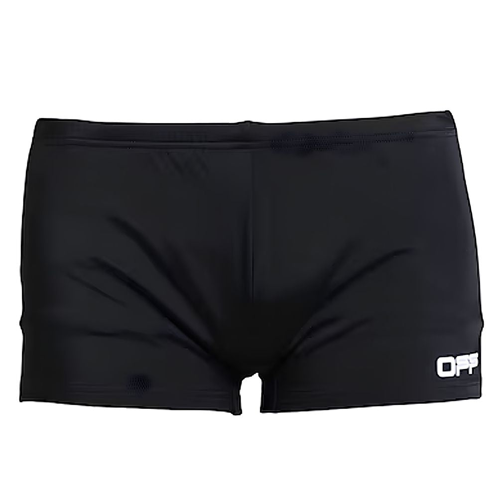 Off-White Black Nylon Men Swim Trunk