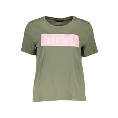 Green Cotton Women T-Shirt