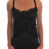 Dolce & Gabbana Silk Blend Black Lace Top Dressing Gown