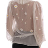 Dolce & Gabbana Elegant White Silk Daisy Blouse