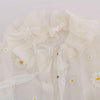 Dolce & Gabbana Elegant White Silk Daisy Blouse