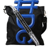 Dolce & Gabbana Black Nylon Blue Leather Hashtag Shopping Tote Bag