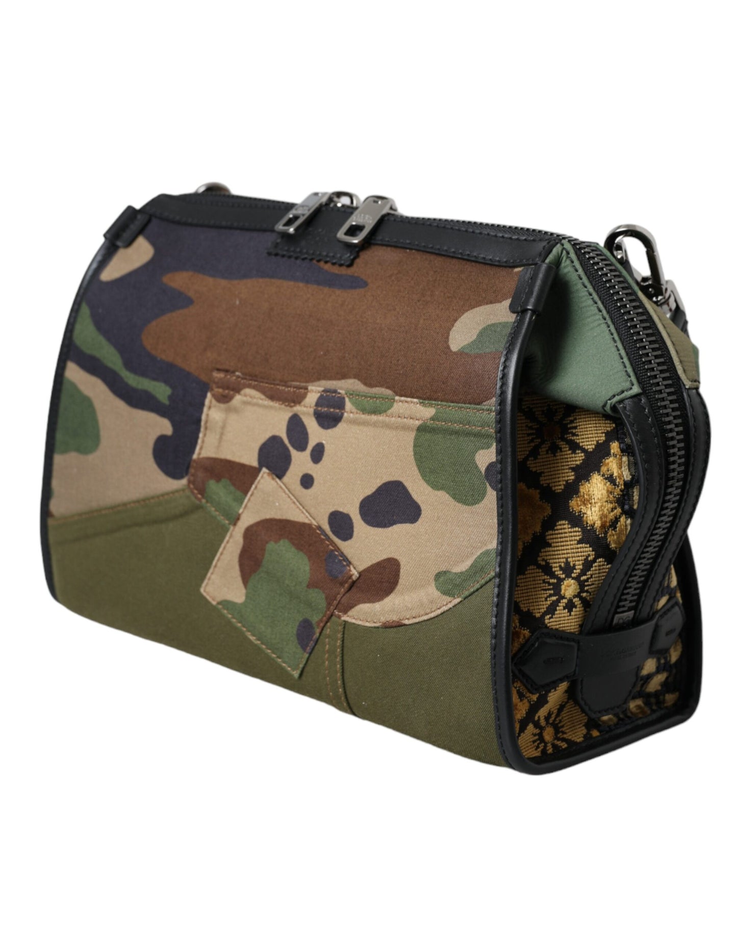 Dolce & Gabbana Multicolor Camouflage Patchwork Crossbody Bag