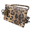 Dolce & Gabbana Brown Leather Leopard Print Logo Plaque Cardholder Wallet