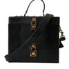 Dolce & Gabbana Black Lizard Embossed Calfskin Leather Double Box Bag