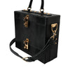 Dolce & Gabbana Black Lizard Embossed Calfskin Leather Double Box Bag