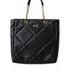 Dolce & Gabbana Black Leather JUNGLE Quilted Shopping Tote Bag