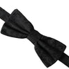 Dolce & Gabbana Black Silk Floral Adjustable Neck Men Bow Tie