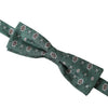 Dolce & Gabbana Mint Green Floral Adjustable Neck Men Bow Tie