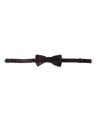 Red Black Floral Adjustable Neck Men Bow Tie