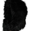 Dolce & Gabbana Black Faux Fur Whole Head Wrap Hat