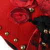 Dolce & Gabbana Red Crystal Gold Roses Brooch Embellished Hat