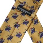 Yellow Ship Print 100% Silk Adjustable Men Tie