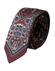 Bordeaux Printed 100% Silk Adjustable Men Tie