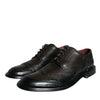 Dolce & Gabbana Black Leather Oxford Wingtip Formal Men Shoes