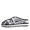 Dolce & Gabbana Black White Quilted Logo Sandals Slides Shoes