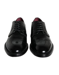 Black Calfskin Leather Derby Men Dress Shoes