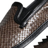 Dolce & Gabbana Brown Black Leather Weaved Men Loafers Shoes