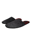 Dolce & Gabbana Black Faux Fur Slides Slippers Slip On Shoes