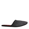 Dolce & Gabbana Black Faux Fur Slides Slippers Slip On Shoes