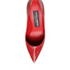 Dolce & Gabbana Red Patent Leather Faux Pearl Heels Pumps Shoes