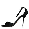 Dolce & Gabbana Black KEIRA Heels Ankle Strap Sandals Shoes