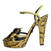 Dolce & Gabbana Yellow Exotic Leather Ankle Strap Heels Sandals Shoes