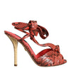 Dolce & Gabbana Coral Exotic Leather Heels Sandals Shoes