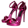 Dolce & Gabbana Fuchsia KEIRA Heels Ankle Strap Sandals Shoes