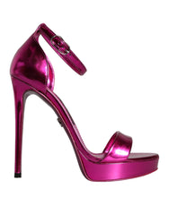 Fuchsia KEIRA Heels Ankle Strap Sandals Shoes