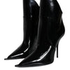 Dolce & Gabbana Black Patent Leather Pointed Ankle Boots Shoes