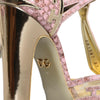 Dolce & Gabbana Pink Gold Leather Pumps T-strap Sandals Shoes