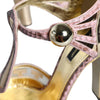 Dolce & Gabbana Pink Gold Leather Pumps T-strap Sandals Shoes