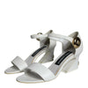 Dolce & Gabbana White Leather Heels Keira Sandals Shoes