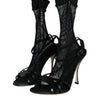 Dolce & Gabbana Black Mesh Stiletto Heels Sandals Shoes