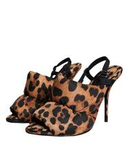 Brown Leopard Keira Slingback Sandals Shoes